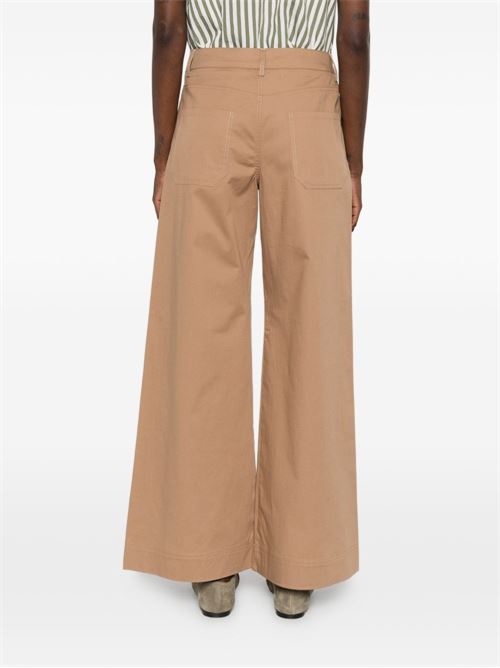 Pantalone donna Emme Marella palazzo in gabardina stretch cammello EMME Marella | RIVE002